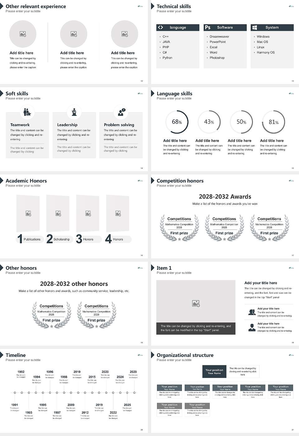 University of Tours Resume PPT Template16:9 ratio PPT effect preview image3