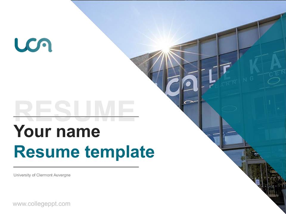 University of Clermont Auvergne Resume PPT Template4:3 ratio PPT effect preview image5