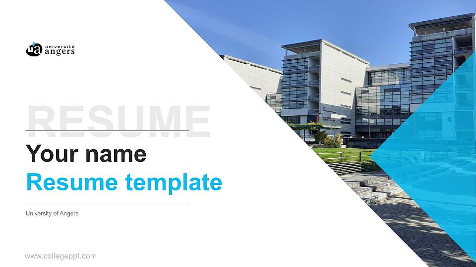 University of Angers Resume PPT Template16:9 ratio PPT effect preview image