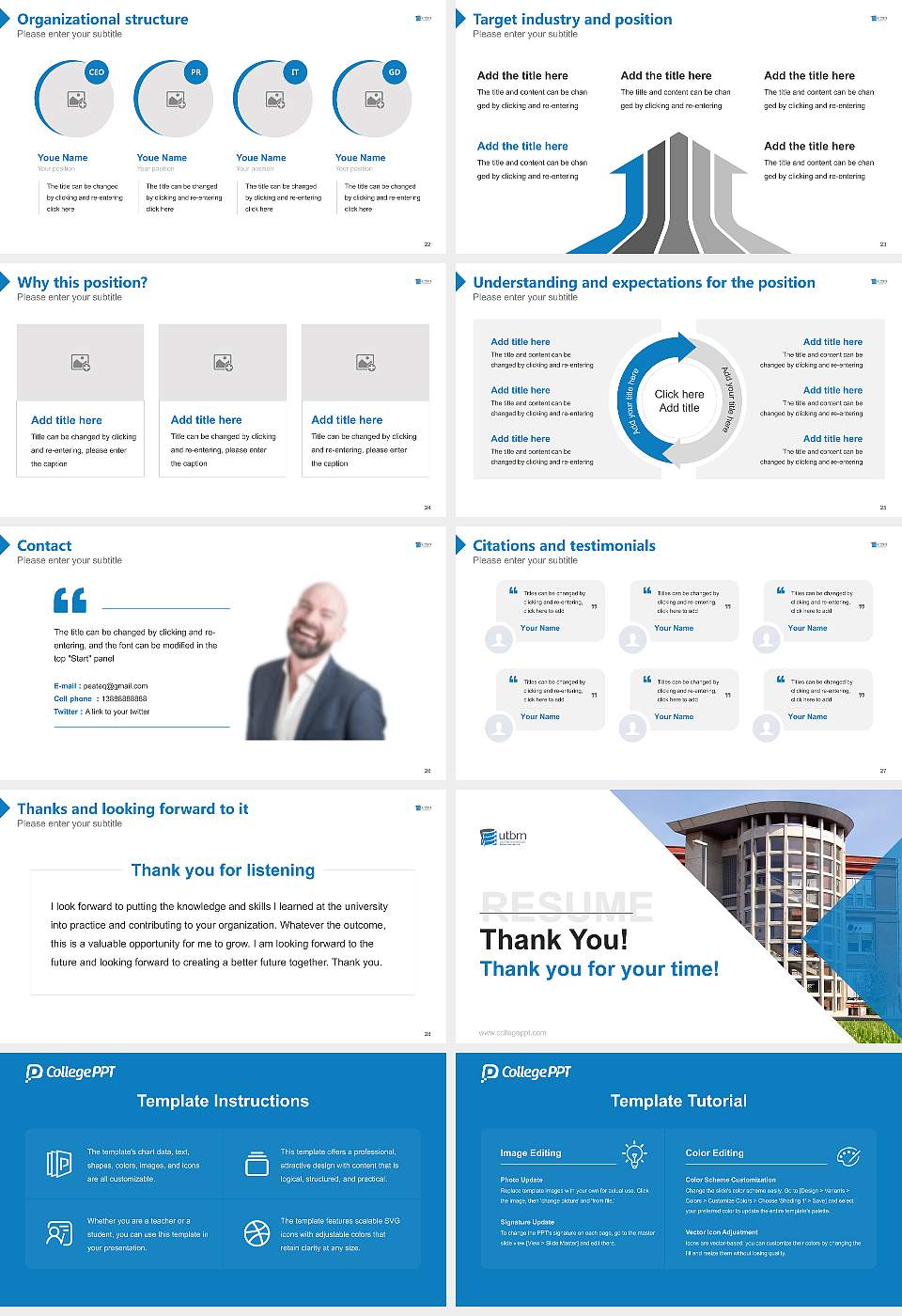 University of Technology of Belfort-Montbéliard – Belfort campus Resume PPT Template16:9 ratio PPT effect preview image4