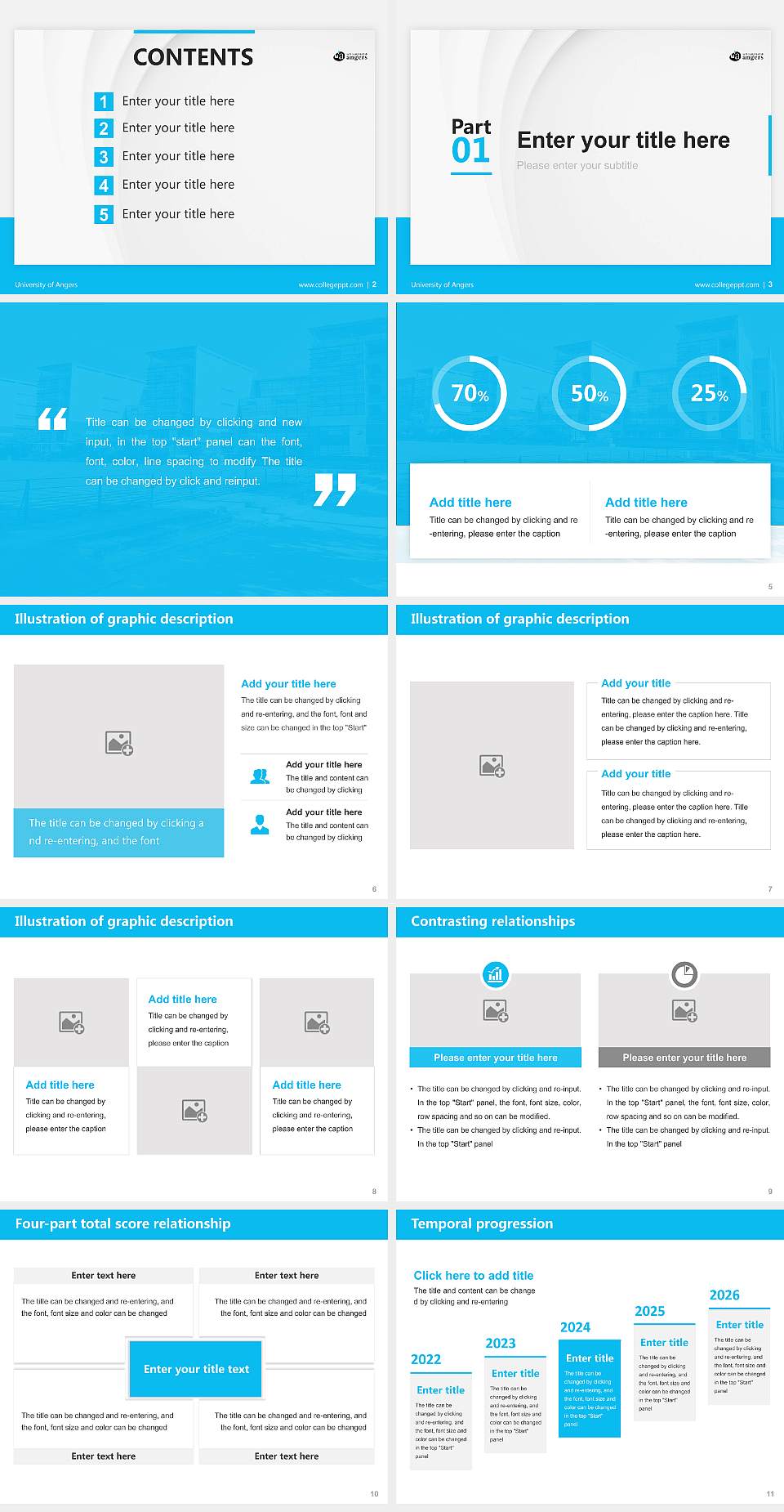 University of Angers Thesis Proposal/Graduation Defense PPT Template4:3 ratio PPT effect preview image2