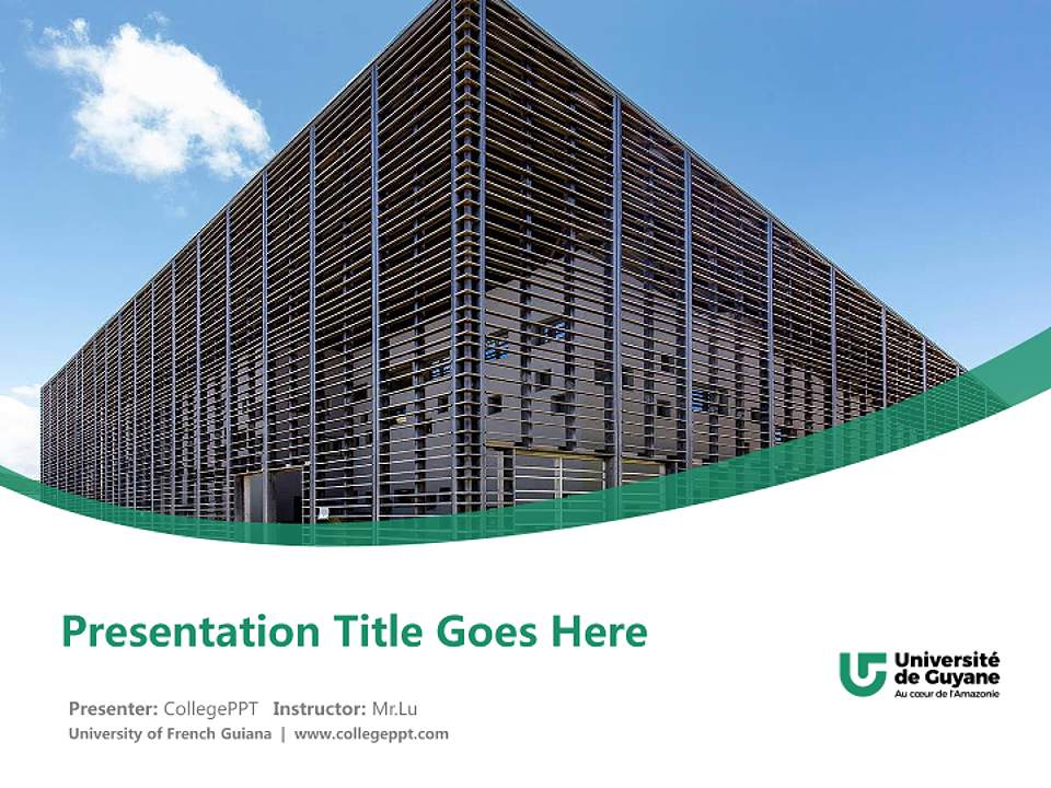 University of French Guiana Course/Courseware Creation PPT Template4:3 ratio PPT effect preview image5
