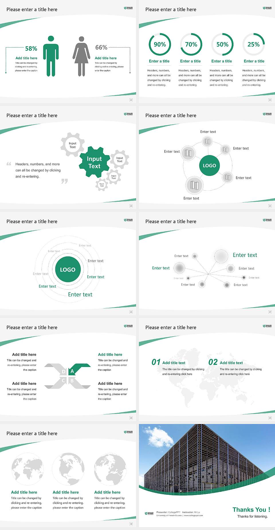 University of French Guiana Course/Courseware Creation PPT Template4:3 ratio PPT effect preview image4