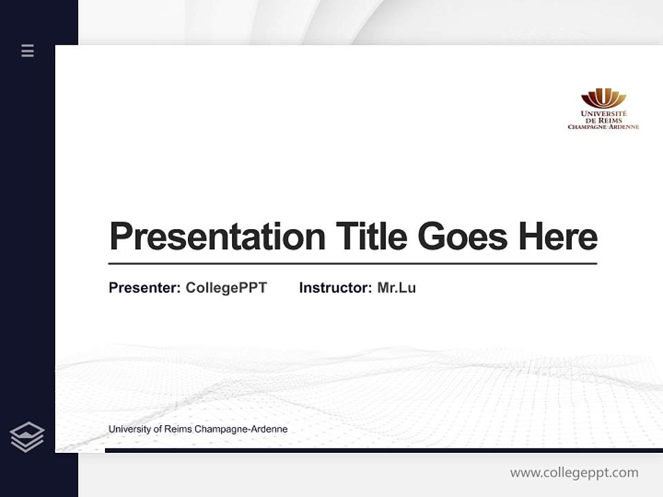 University of Reims Champagne-Ardenne Thesis Proposal/Graduation Defense PPT Template4:3 ratio PPT effect preview image5