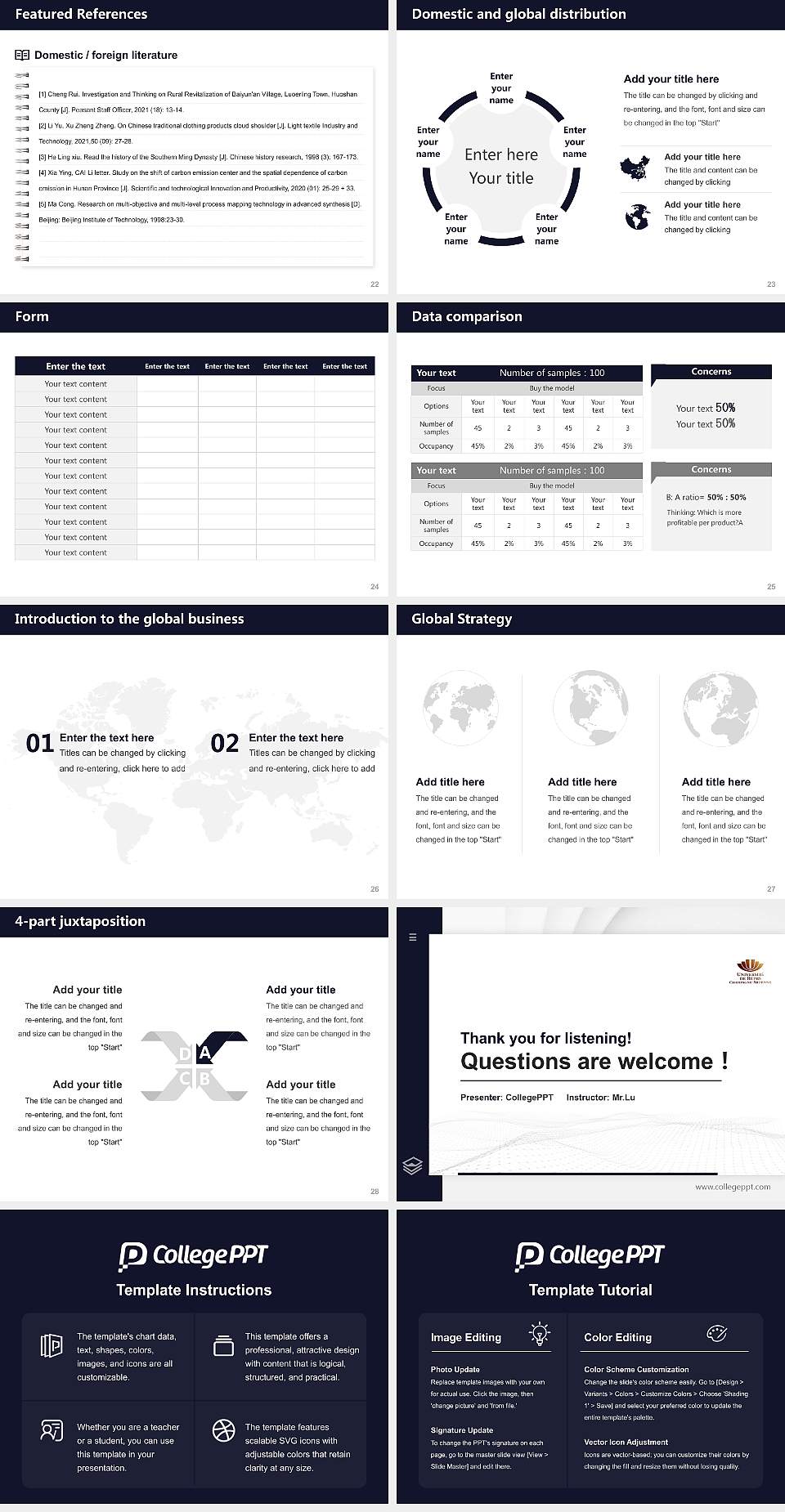 University of Reims Champagne-Ardenne Thesis Proposal/Graduation Defense PPT Template4:3 ratio PPT effect preview image4