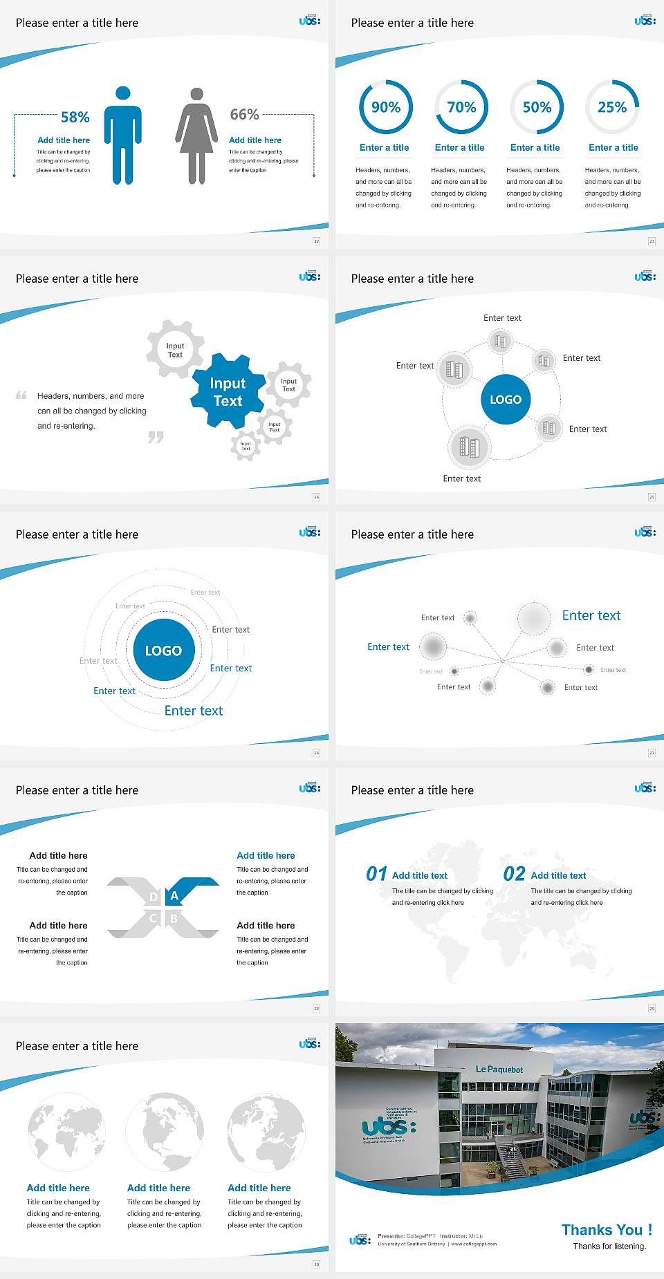 University of Southern Brittany Course/Courseware Creation PPT Template4:3 ratio PPT effect preview image4