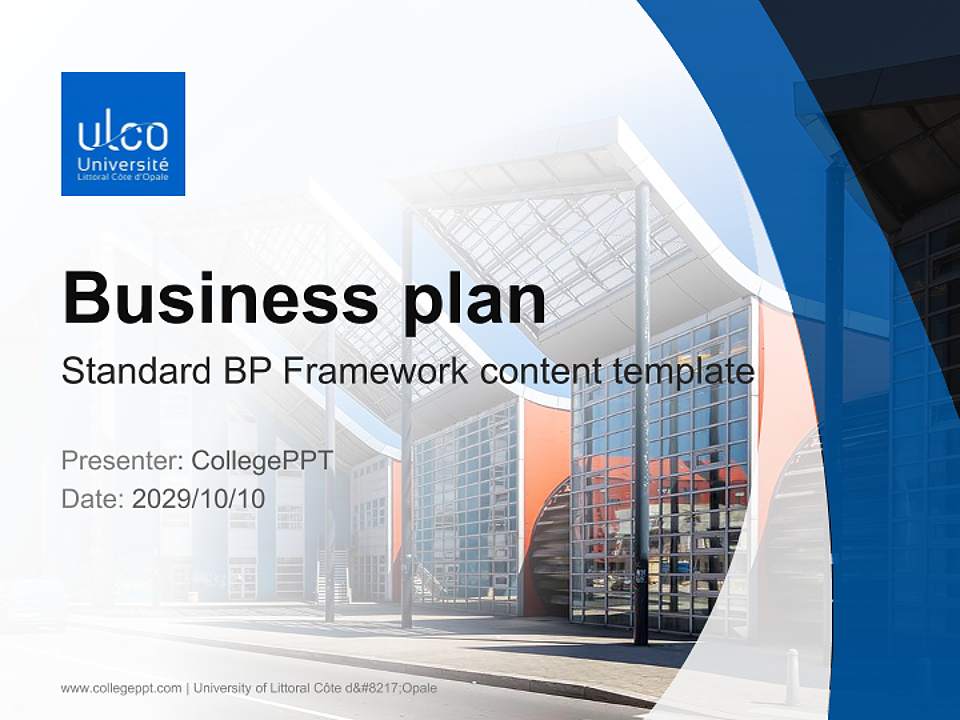 University of Littoral Côte d’Opale Competition/Entrepreneurship Contest PPT Template4:3 ratio PPT effect preview image9