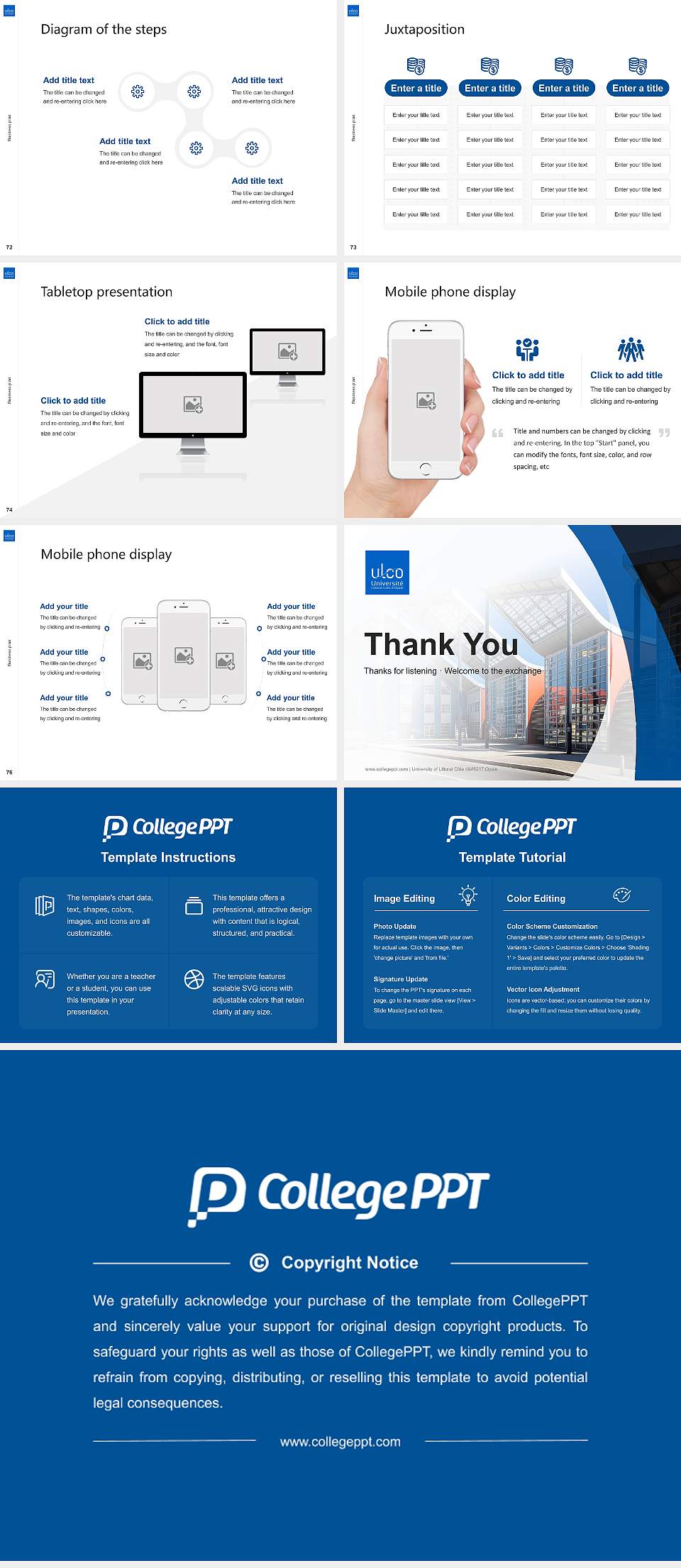 University of Littoral Côte d’Opale Competition/Entrepreneurship Contest PPT Template4:3 ratio PPT effect preview image9