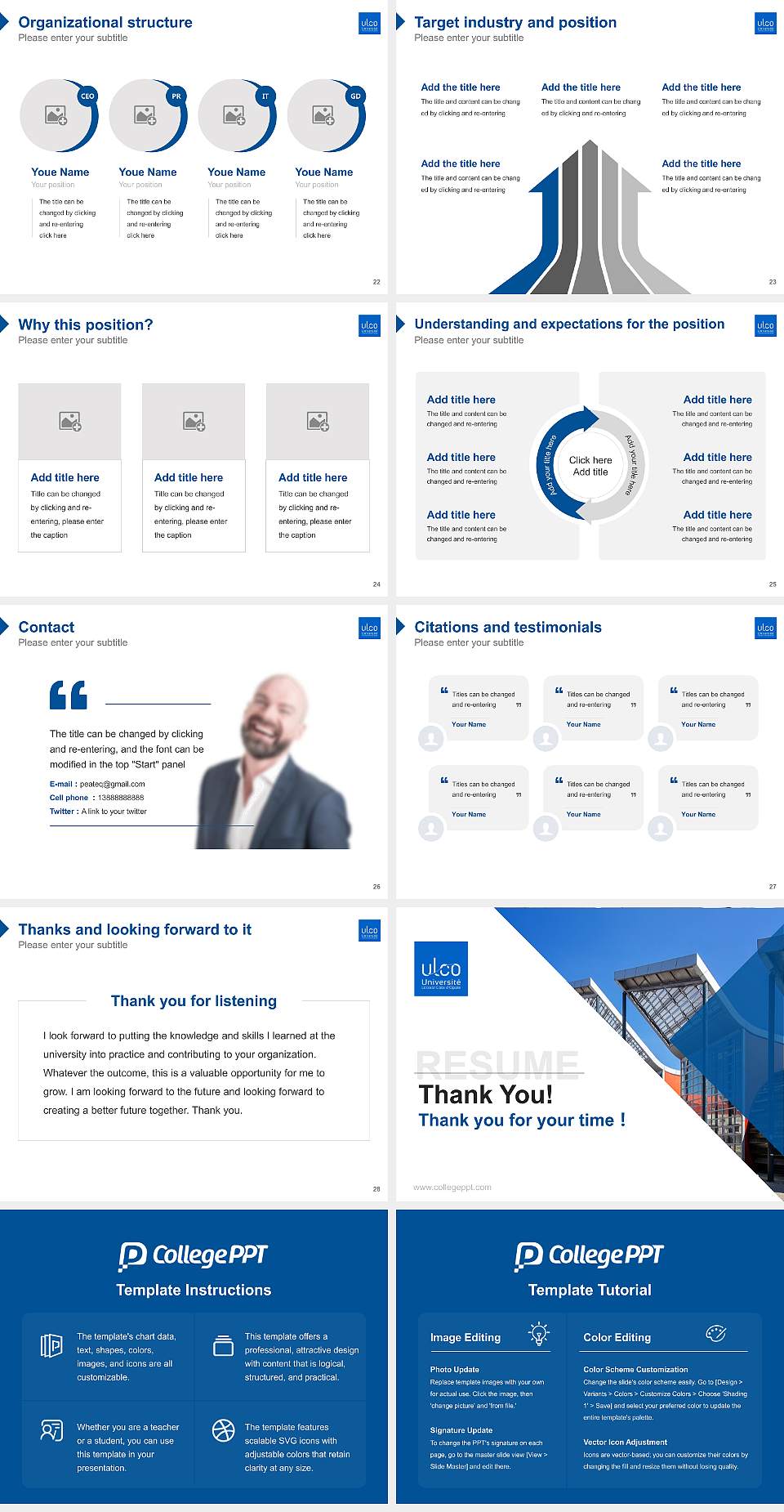 University of Littoral Côte d’Opale Resume PPT Template4:3 ratio PPT effect preview image4