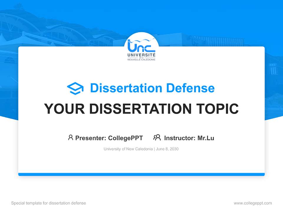University of New Caledonia Graduation Thesis Defense PPT Template4:3 ratio PPT effect preview image7