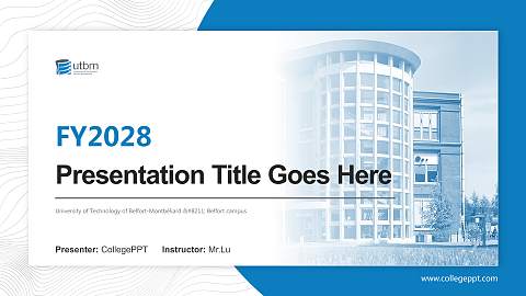 University of Technology of Belfort-Montbéliard – Belfort campus Academic Presentation/Research Findings Report PPT Template