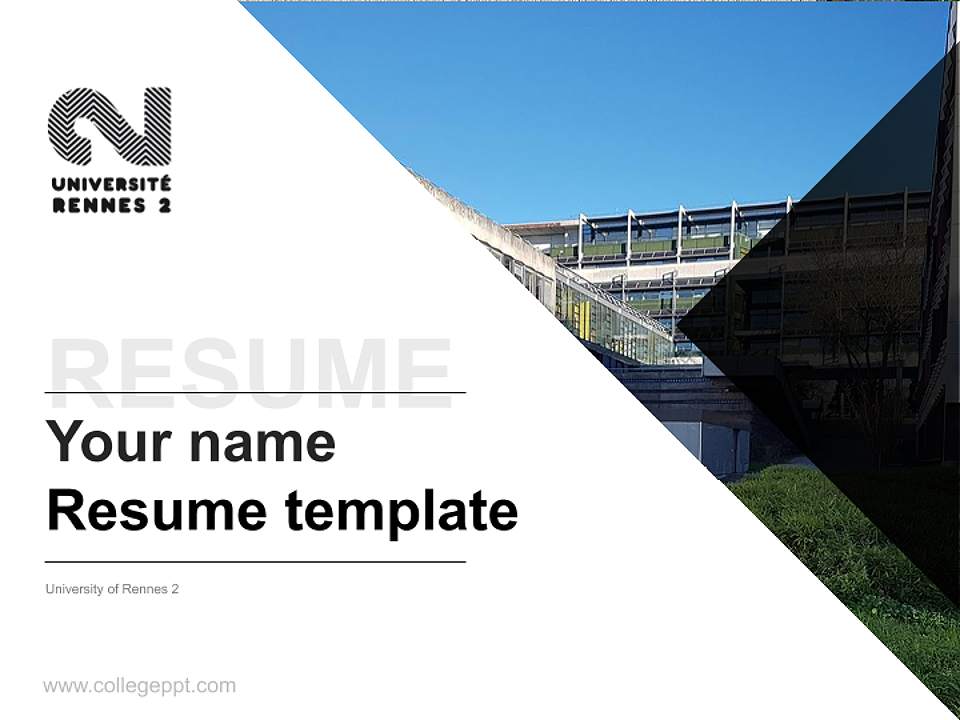 University of Rennes 2 Resume PPT Template4:3 ratio PPT effect preview image5