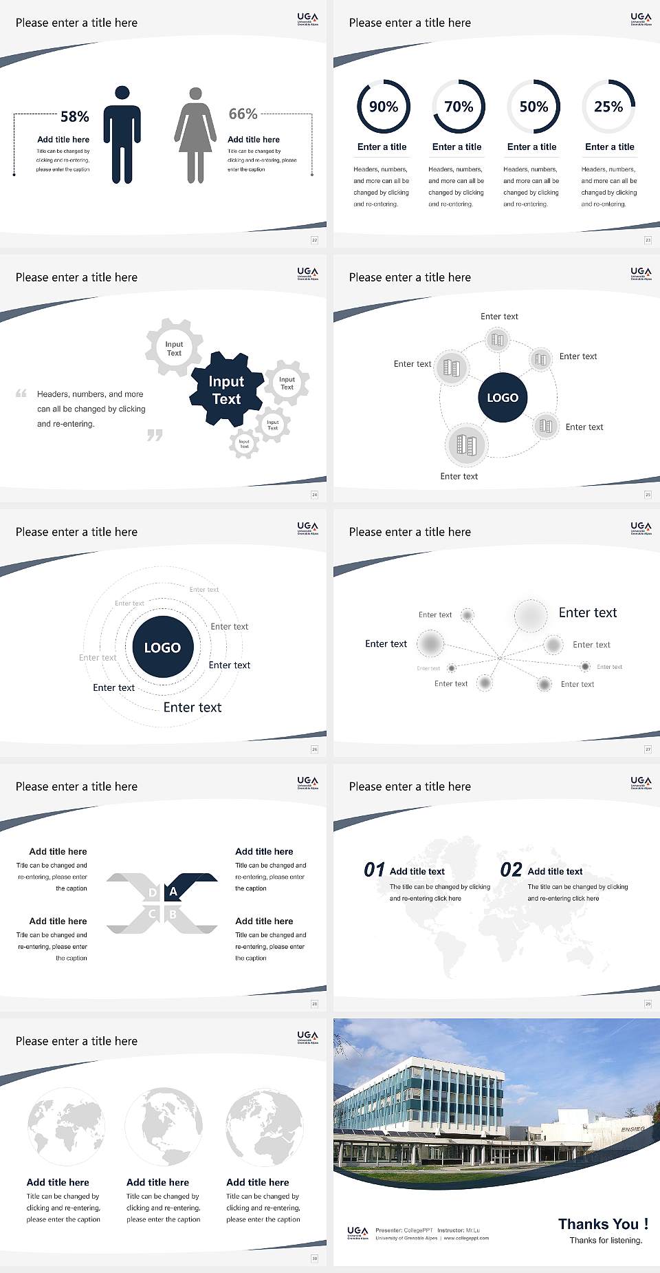University of Grenoble Alpes Course/Courseware Creation PPT Template4:3 ratio PPT effect preview image4