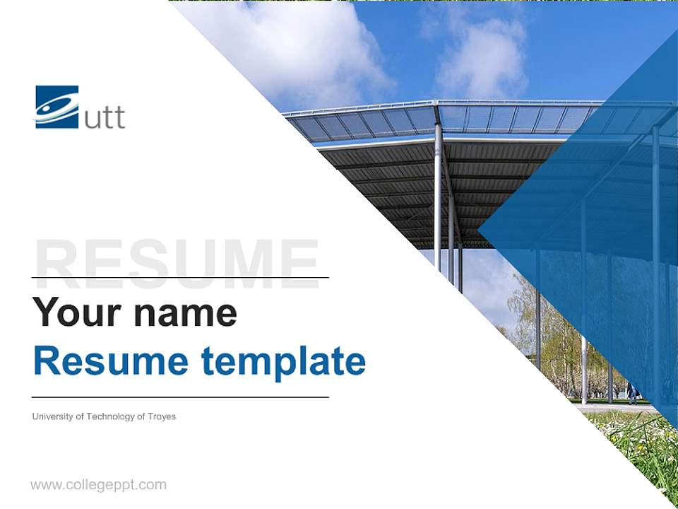 University of Technology of Troyes Resume PPT Template4:3 ratio PPT effect preview image5