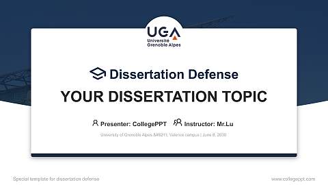 University of Grenoble Alpes – Valence campus Graduation Thesis Defense PPT Template