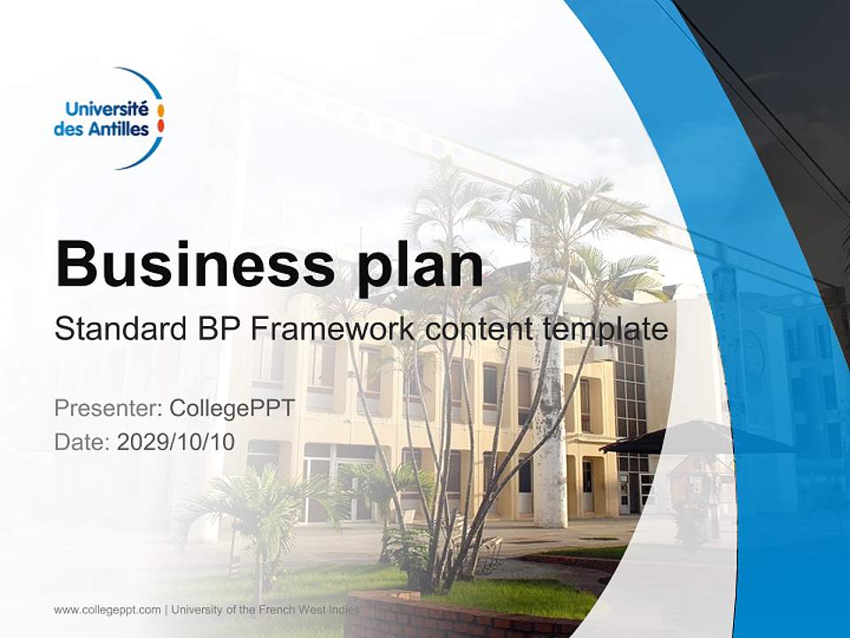 University of the French West Indies Competition/Entrepreneurship Contest PPT Template4:3 ratio PPT effect preview image9