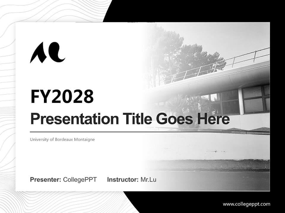 University of Bordeaux Montaigne Academic Presentation/Research Findings Report PPT Template4:3 ratio PPT effect preview image5