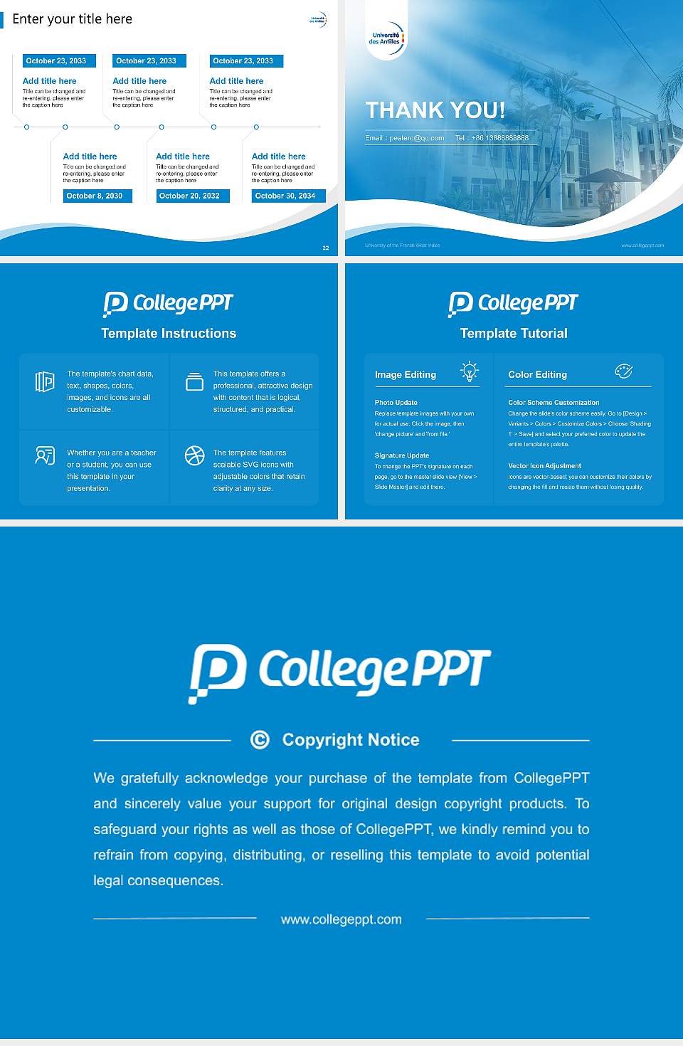 University of the French West Indies Lecture Sharing and Networking Event PPT Template4:3 ratio PPT effect preview image4