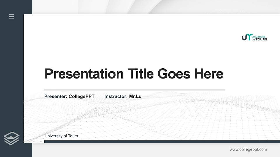 University of Tours Thesis Proposal/Graduation Defense PPT Template16:9 ratio PPT effect preview image