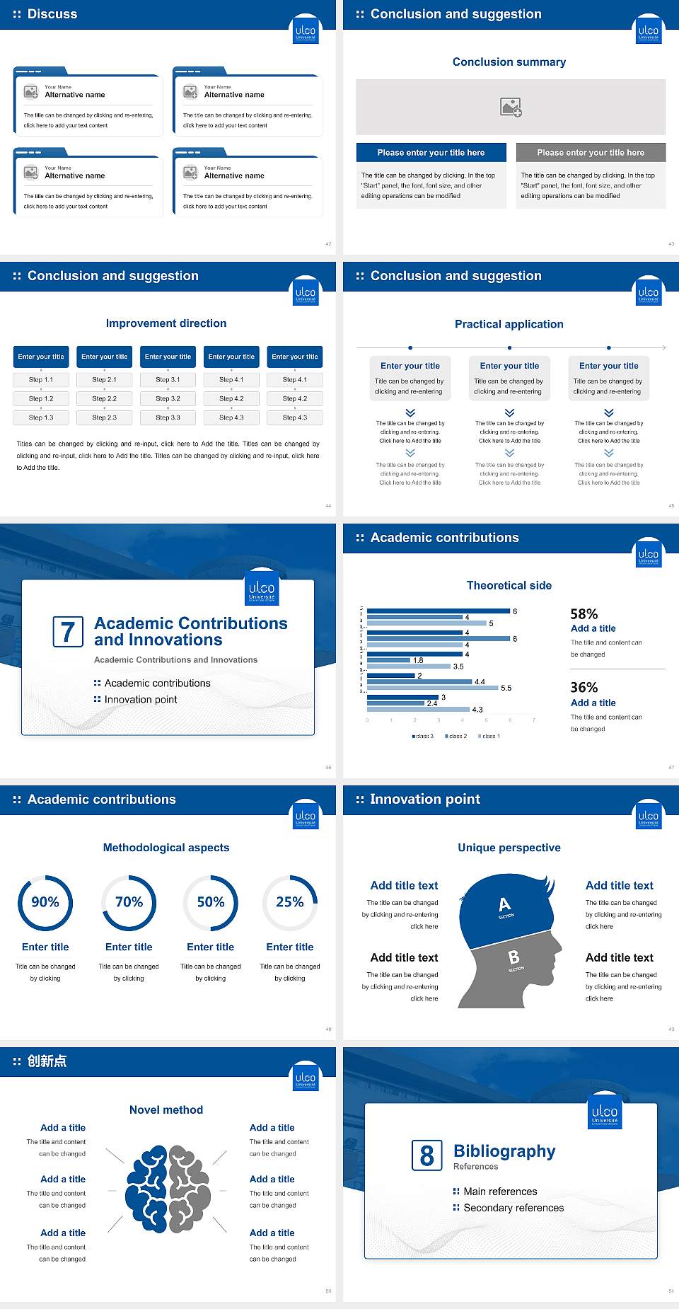 University of Littoral Côte d’Opale – Calais campus Graduation Thesis Defense PPT Template4:3 ratio PPT effect preview image6