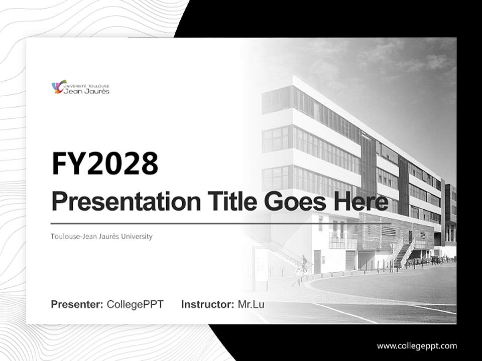 Toulouse-Jean Jaurès University Academic Presentation/Research Findings Report PPT Template4:3 ratio PPT effect preview image5