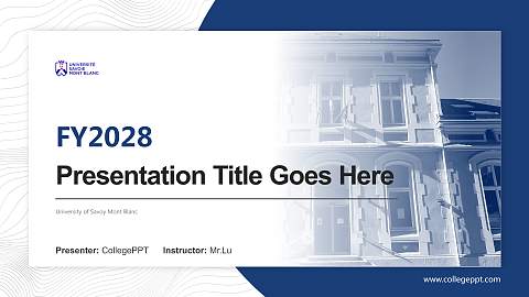 University of Savoy Mont Blanc Academic Presentation/Research Findings Report PPT Template