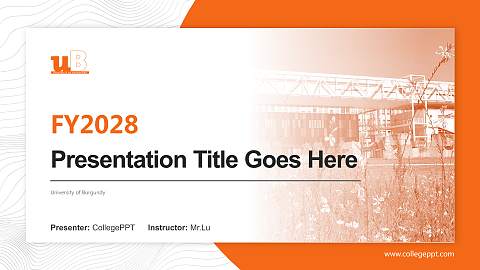 University of Burgundy Academic Presentation/Research Findings Report PPT Template