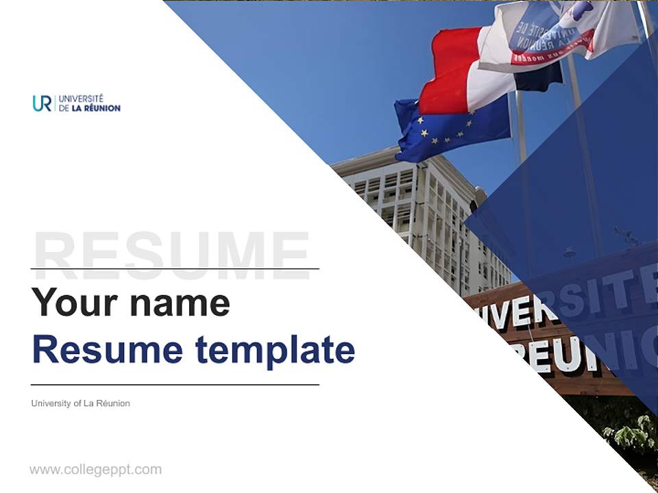 University of La Réunion Resume PPT Template4:3 ratio PPT effect preview image5
