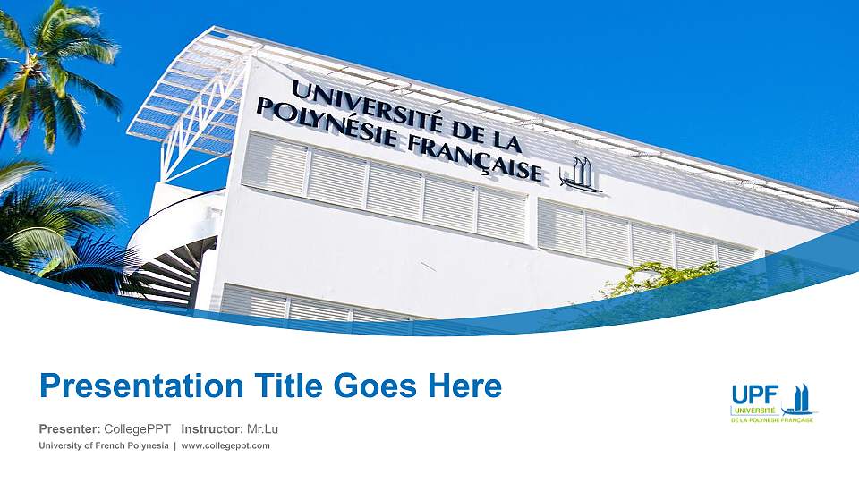 University of French Polynesia Course/Courseware Creation PPT Template16:9 ratio PPT effect preview image
