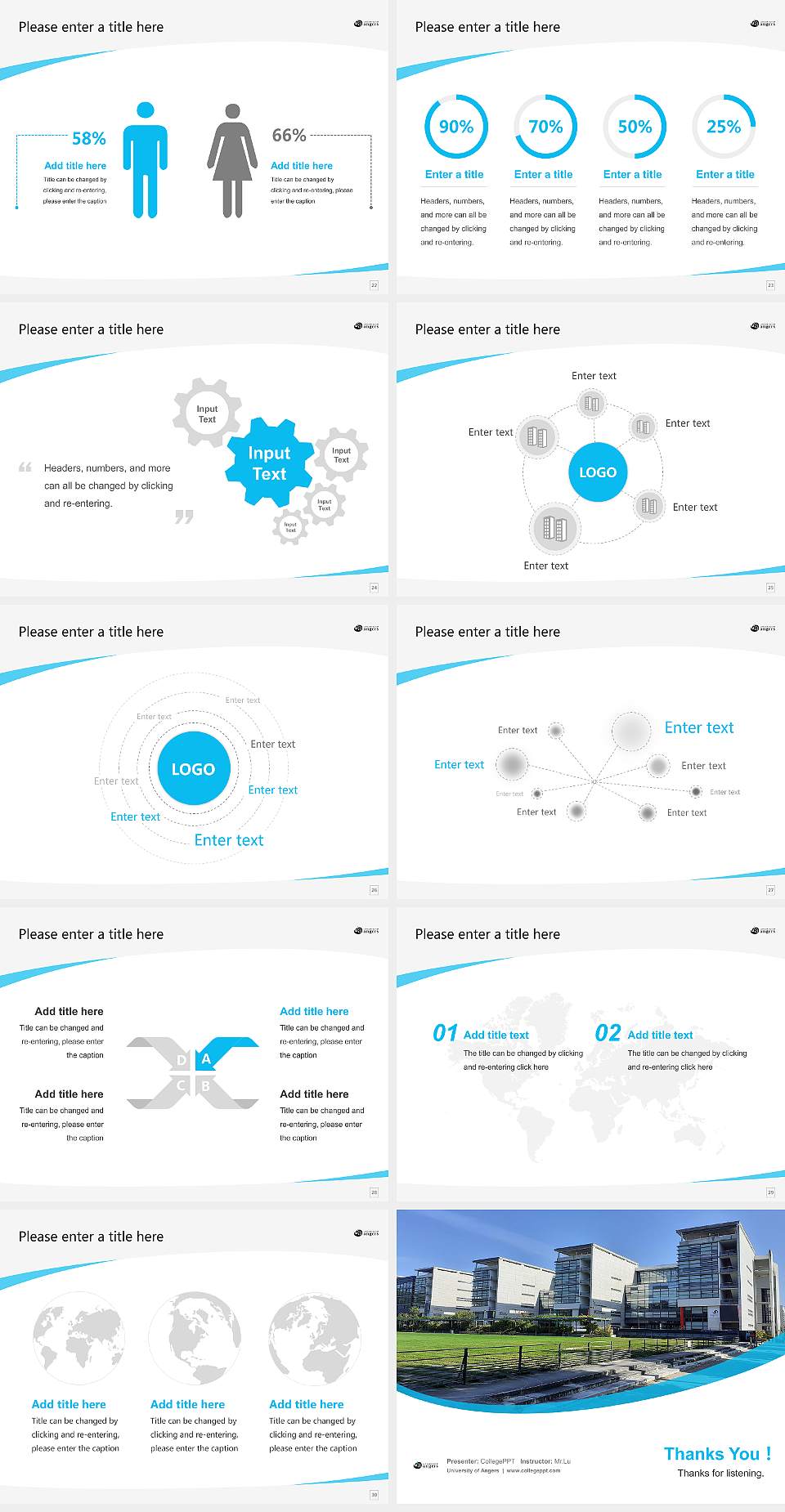 University of Angers Course/Courseware Creation PPT Template4:3 ratio PPT effect preview image4