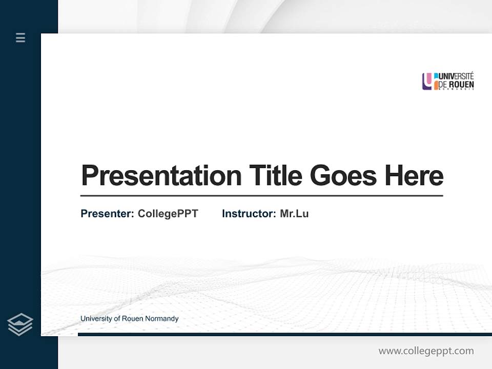University of Rouen Normandy Thesis Proposal/Graduation Defense PPT Template4:3 ratio PPT effect preview image5