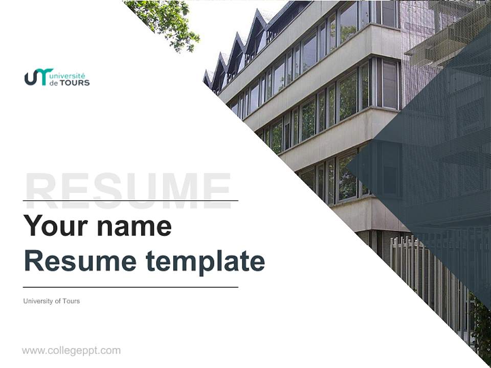 University of Tours Resume PPT Template4:3 ratio PPT effect preview image5