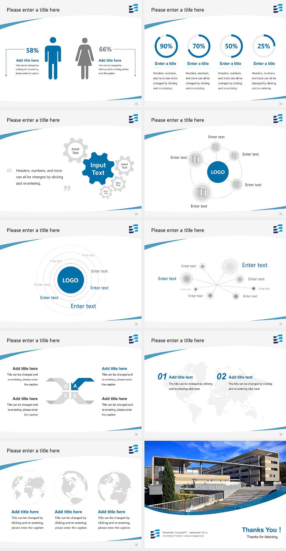 University of Toulon Course/Courseware Creation PPT Template4:3 ratio PPT effect preview image4