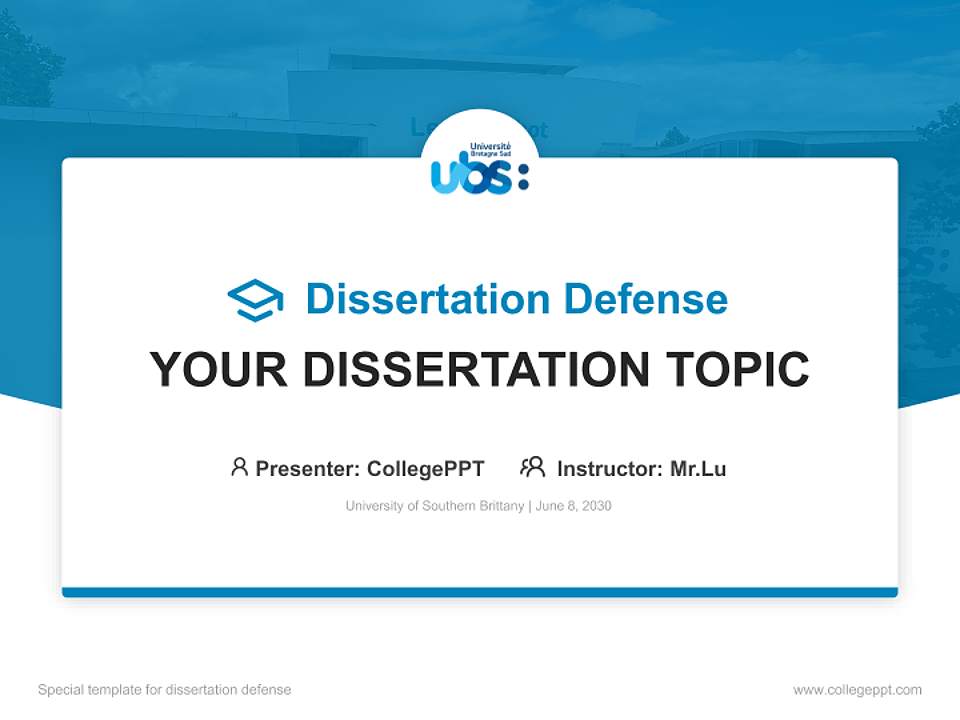 University of Southern Brittany Graduation Thesis Defense PPT Template4:3 ratio PPT effect preview image7