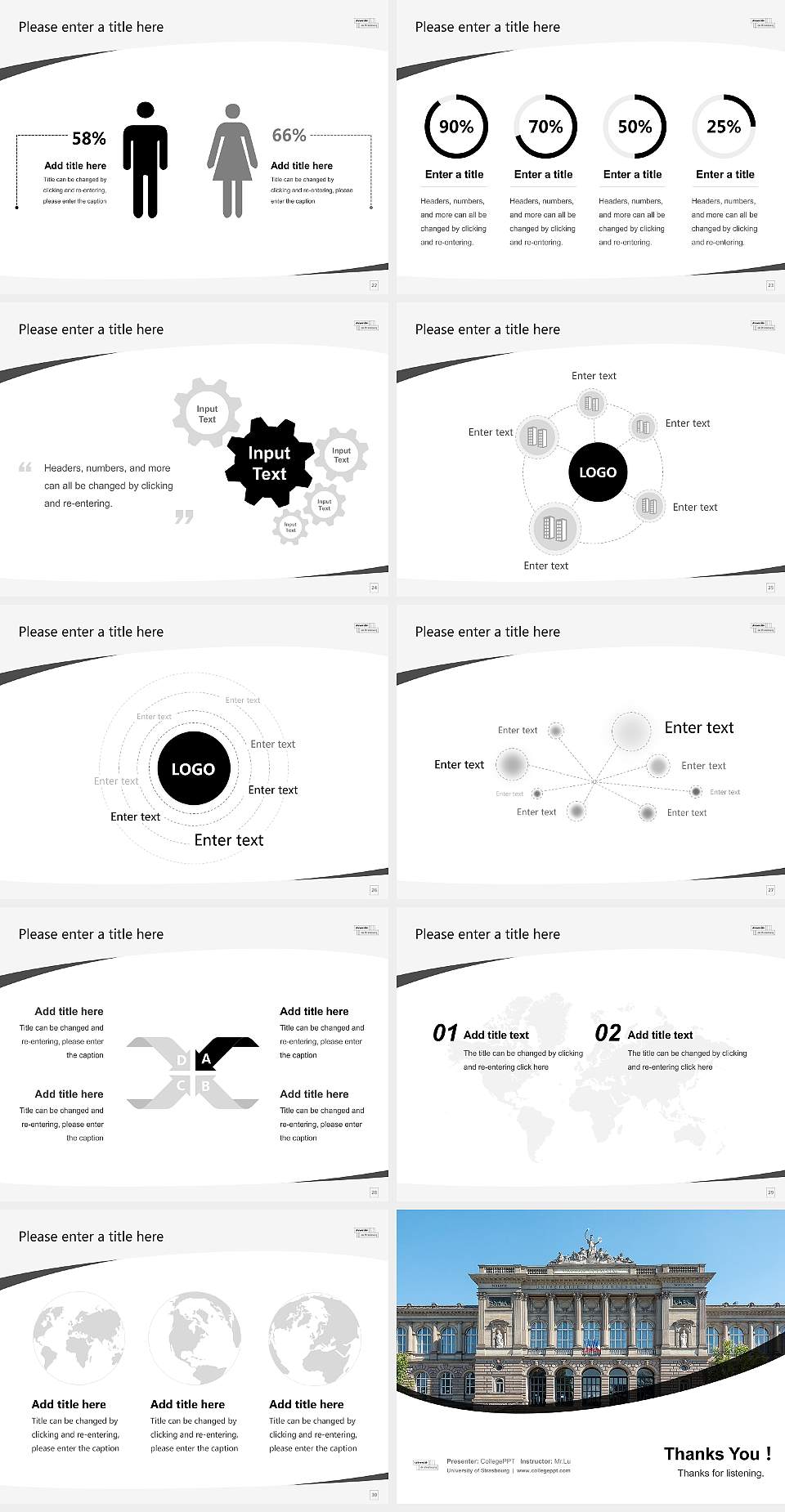 University of Strasbourg Course/Courseware Creation PPT Template4:3 ratio PPT effect preview image4