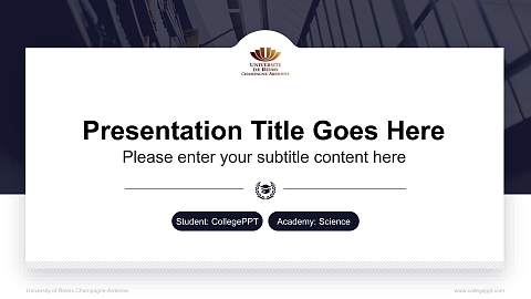 University of Reims Champagne-Ardenne National Scholarship Defense PPT Template