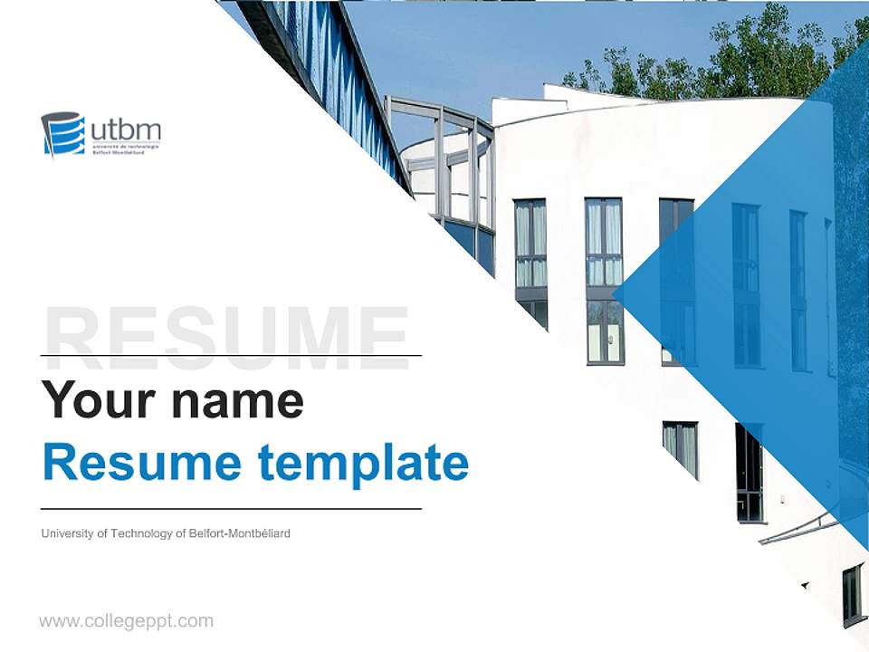 University of Technology of Belfort-Montbéliard Resume PPT Template4:3 ratio PPT effect preview image5