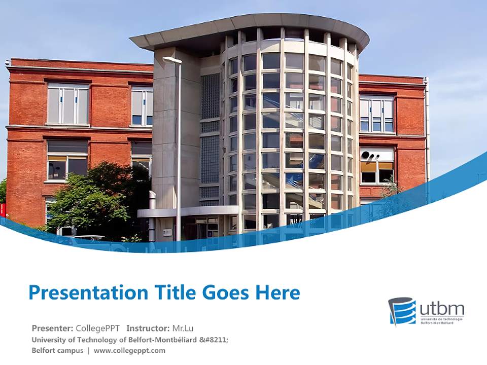 University of Technology of Belfort-Montbéliard – Belfort campus Course/Courseware Creation PPT Template4:3 ratio PPT effect preview image5