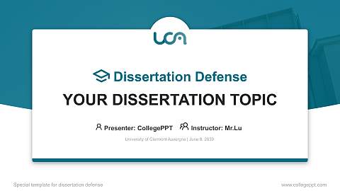 University of Clermont Auvergne Graduation Thesis Defense PPT Template