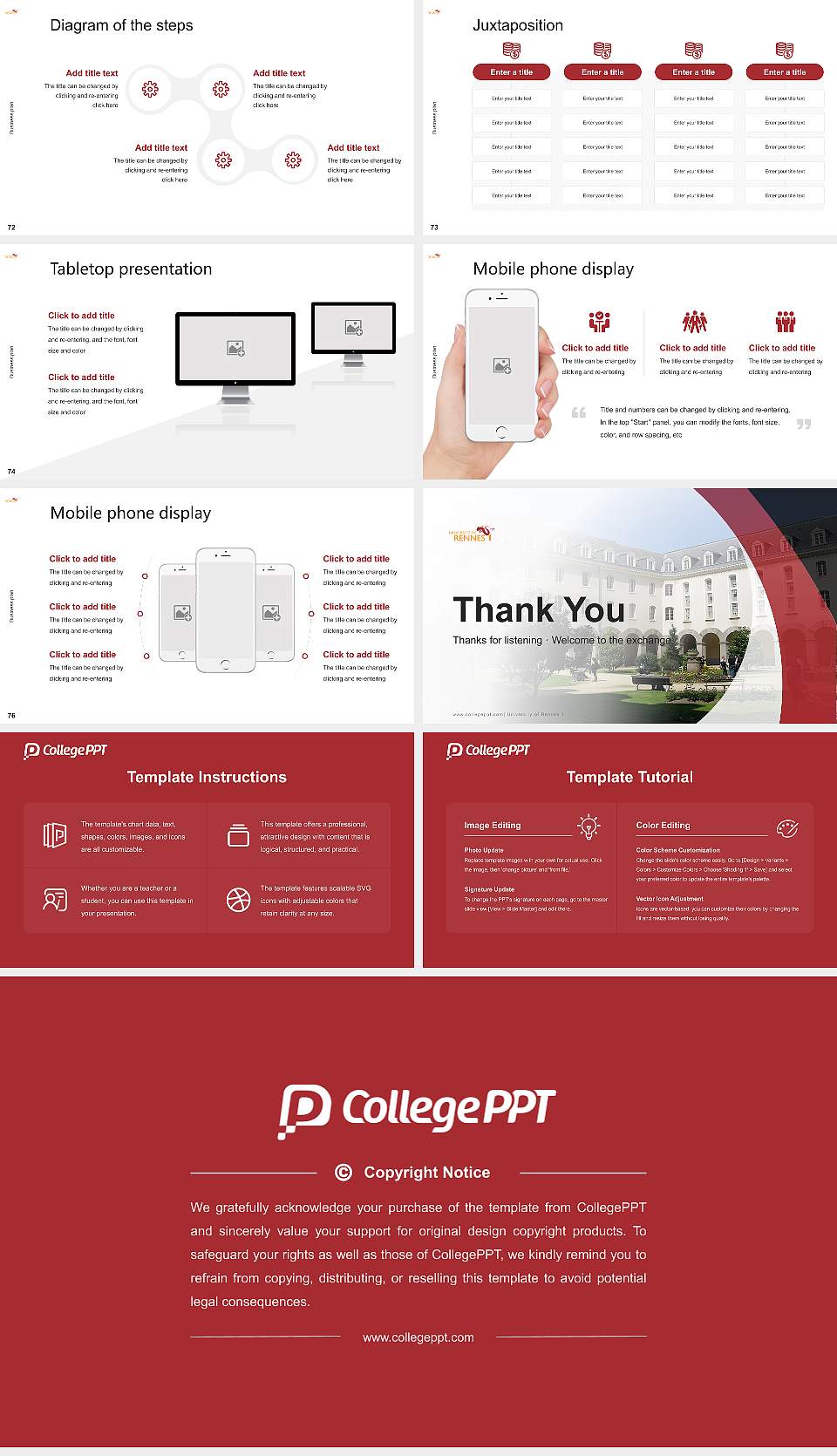 University of Rennes 1 Competition/Entrepreneurship Contest PPT Template16:9 ratio PPT effect preview image9