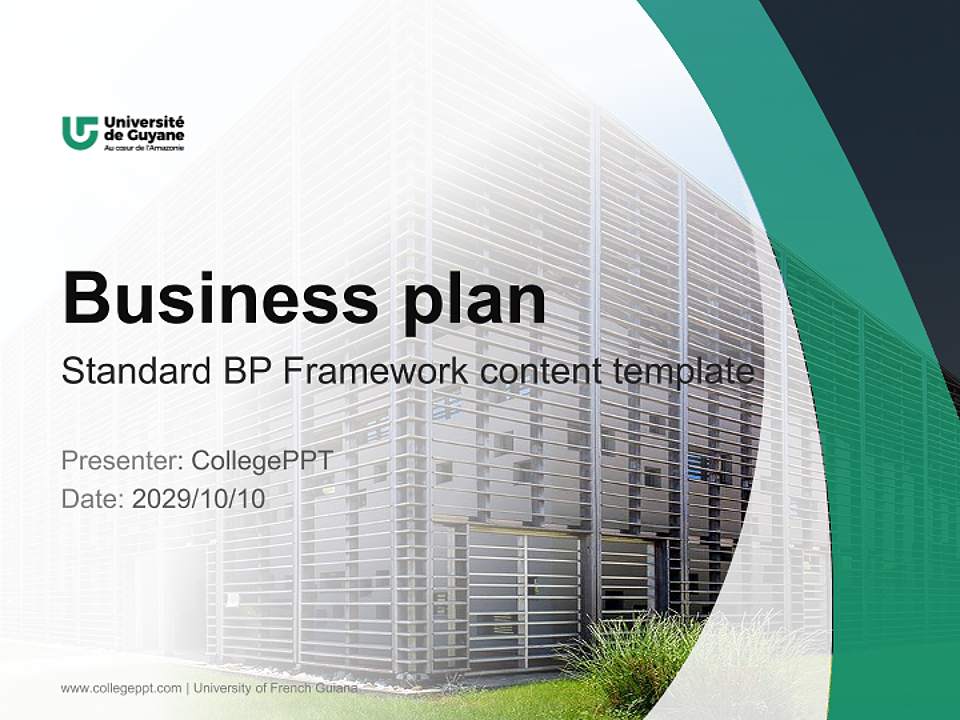 University of French Guiana Competition/Entrepreneurship Contest PPT Template4:3 ratio PPT effect preview image9