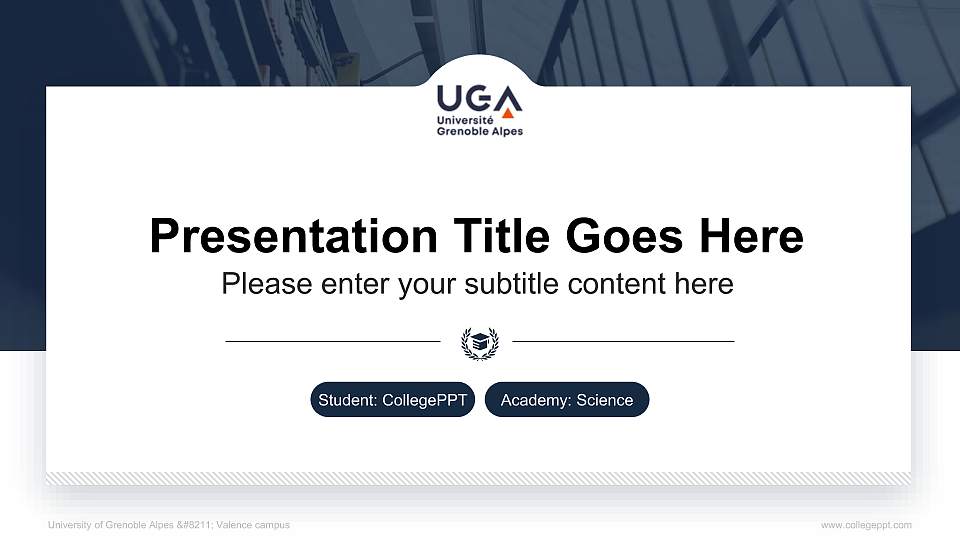 University of Grenoble Alpes – Valence campus National Scholarship Defense PPT Template16:9 ratio PPT effect preview image