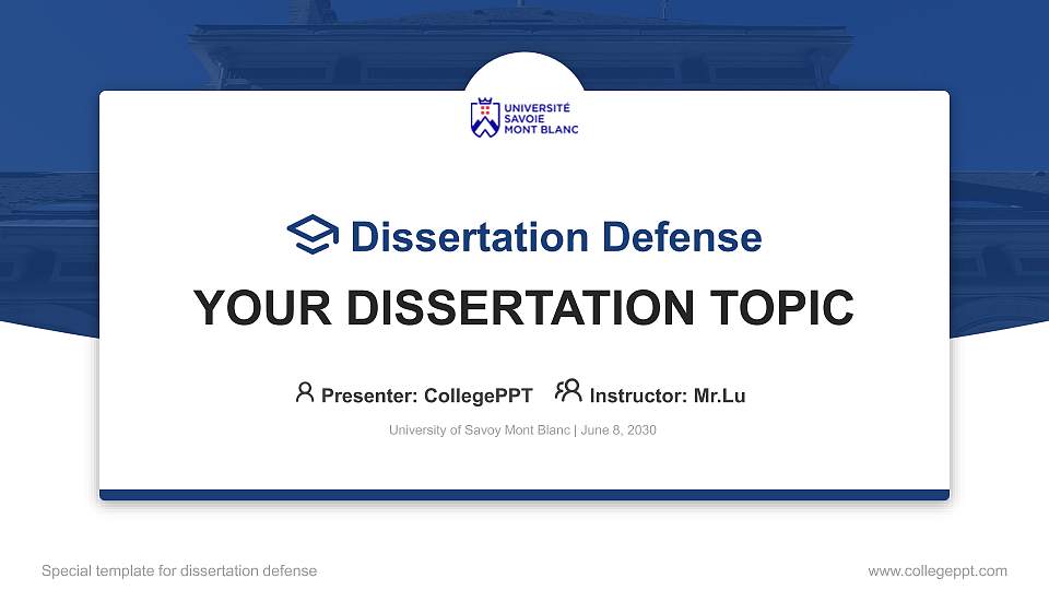 University of Savoy Mont Blanc Graduation Thesis Defense PPT Template16:9 ratio PPT effect preview image