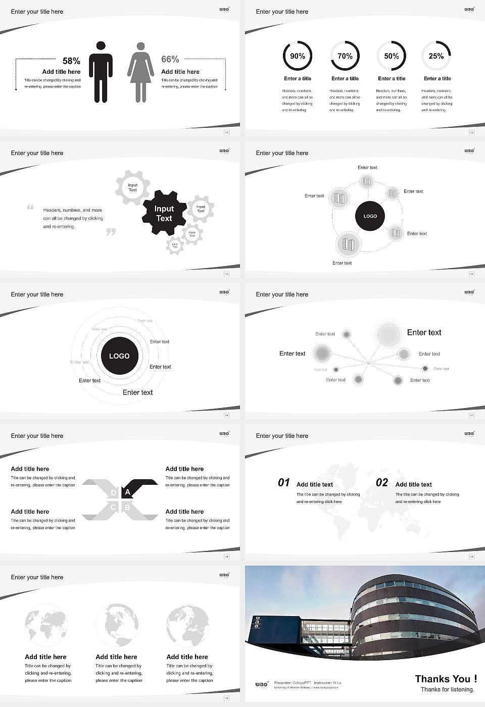 University of Western Brittany Course/Courseware Creation PPT Template16:9 ratio PPT effect preview image4
