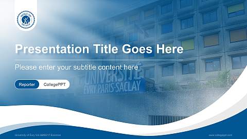 University of Évry Val d’Essonne Lecture Sharing and Networking Event PPT Template