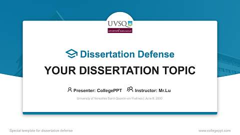 University of Versailles Saint-Quentin-en-Yvelines Graduation Thesis Defense PPT Template