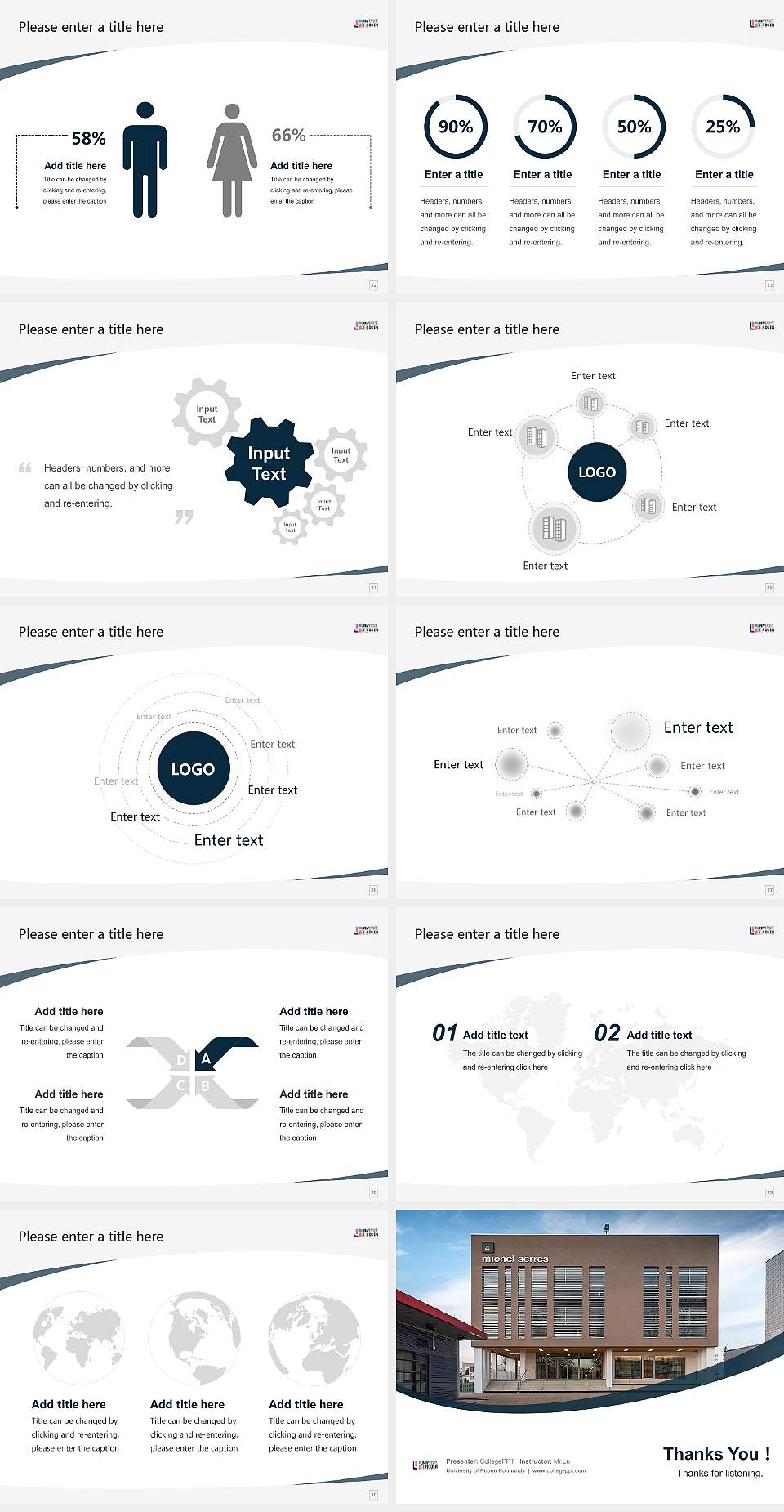 University of Rouen Normandy Course/Courseware Creation PPT Template4:3 ratio PPT effect preview image4