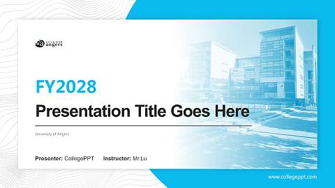 University of Angers Academic Presentation/Research Findings Report PPT Template
