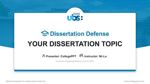 University of Southern Brittany Graduation Thesis Defense PPT Template