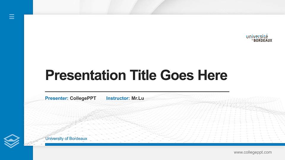 University of Bordeaux Thesis Proposal/Graduation Defense PPT Template16:9 ratio PPT effect preview image
